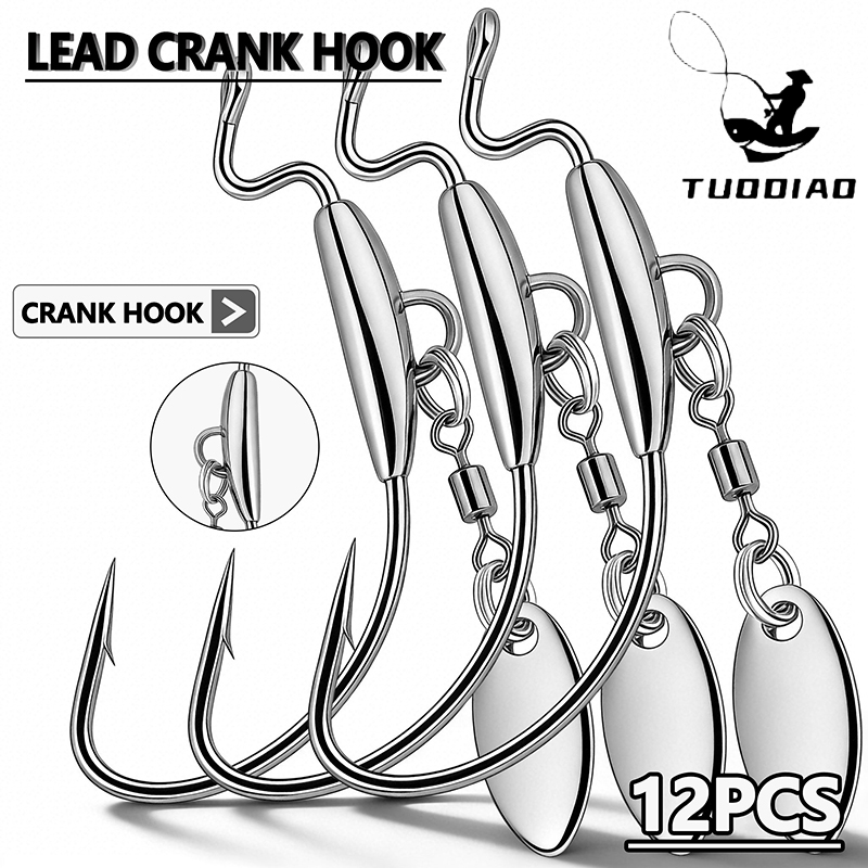 Fishing Hook Weedless - Set Jig Head Crank Hook TUODIAO,