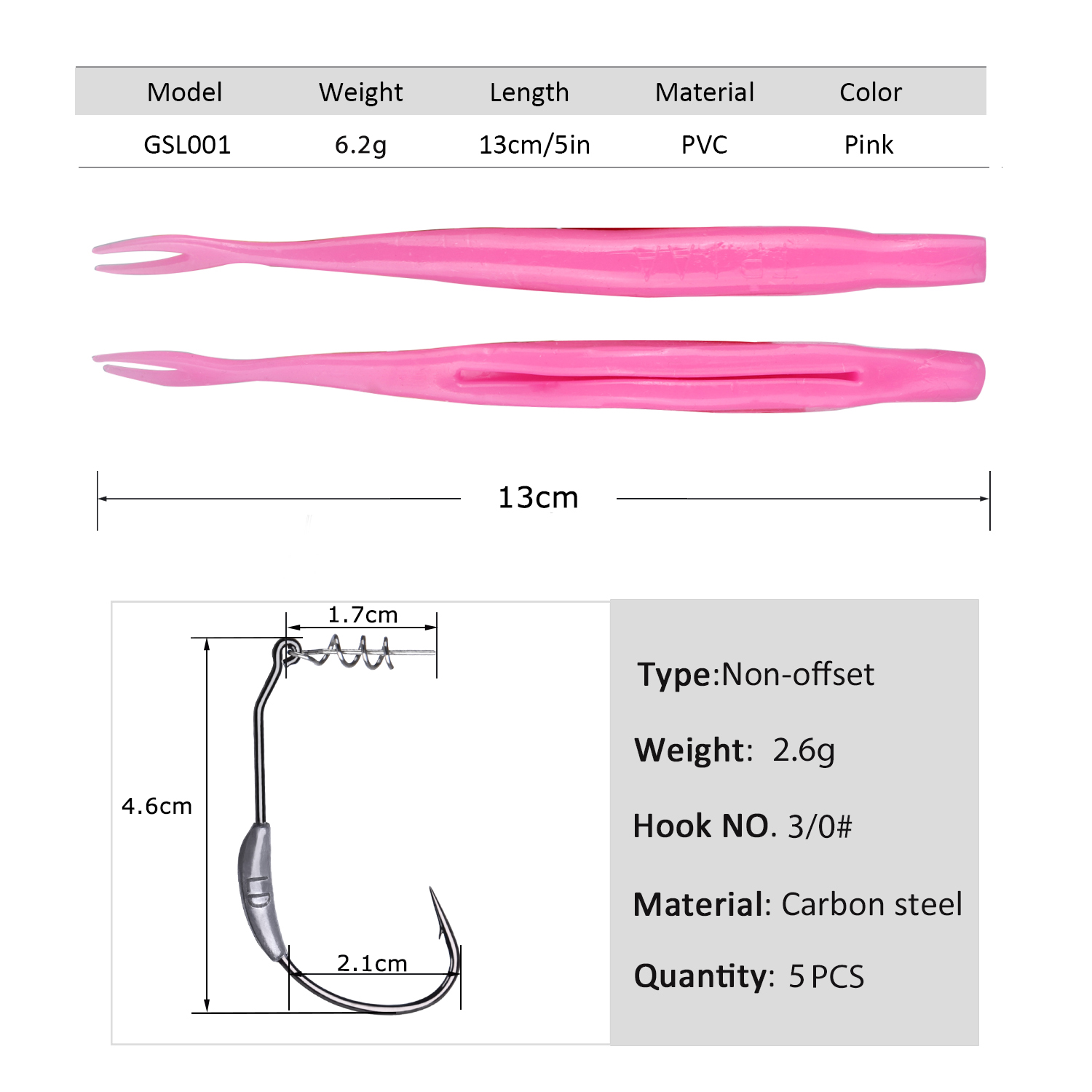 Goture 5pcs Umpan Pancing Luna - Fishing Hook Weedless ulasan dan harga