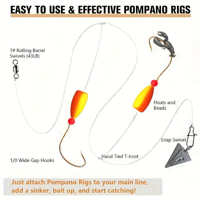3 buah Rig Pompano memancing b - Fishing Hook Circle ulasan dan harga